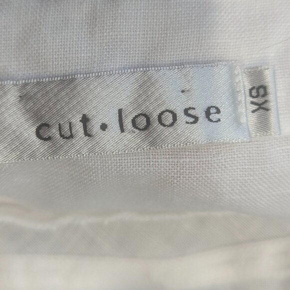 Cut Loose Size XS White Linen Crop Top - Picture 10 of 14